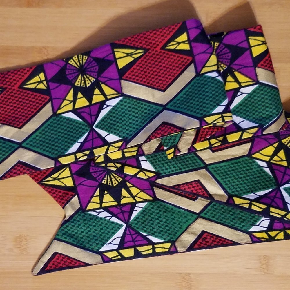 Hand Crafted Headband Headscarf Ankara African Print Cotton Fabric 49" L 4.25"
